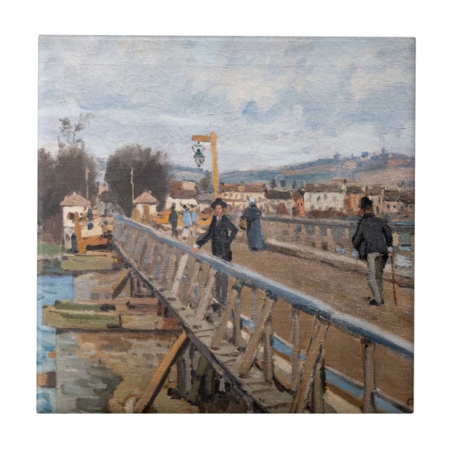 Alfred Sisley - Footbridge at Argenteuil Ceramic Tile (Front)