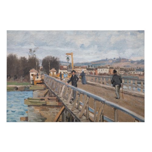 Alfred Sisley _ Footbridge at Argenteuil Faux Canvas Print