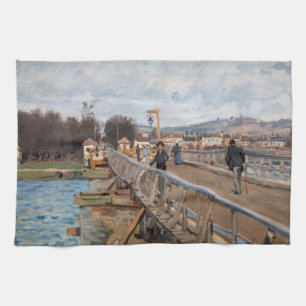 Alfred Sisley - Footbridge at Argenteuil Kitchen Towel