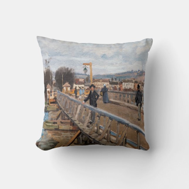 Alfred Sisley - Footbridge at Argenteuil Throw Pillow (Front)
