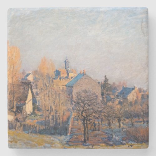 Alfred Sisley _ Frosty Morning in Louveciennes Stone Coaster