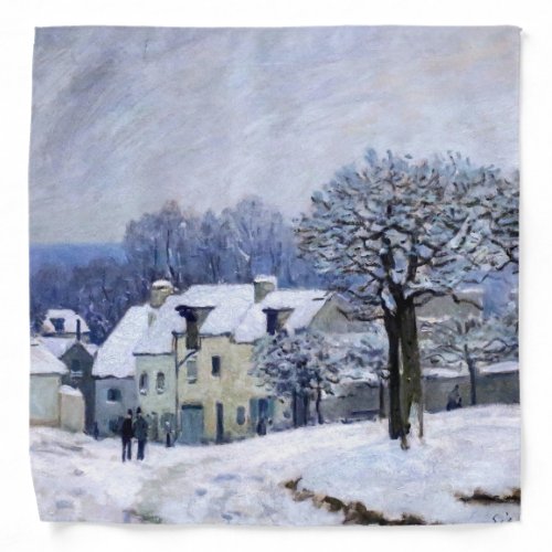 Alfred Sisley _ Place Chenil in Marly Snow Effect Bandana