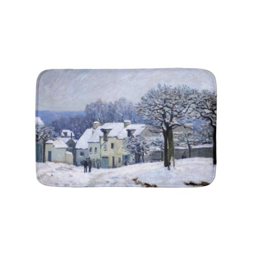 Alfred Sisley _ Place Chenil in Marly Snow Effect Bath Mat