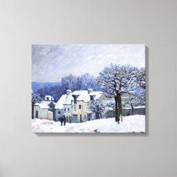 Alfred Sisley - Place Chenil in Marly, Snow Effect Canvas Print