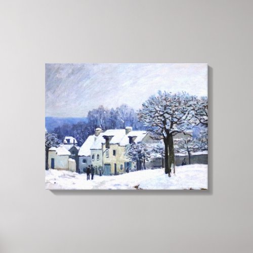 Alfred Sisley _ Place Chenil in Marly Snow Effect Canvas Print