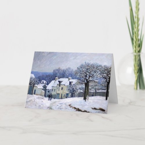 Alfred Sisley _ Place Chenil in Marly Snow Effect Card