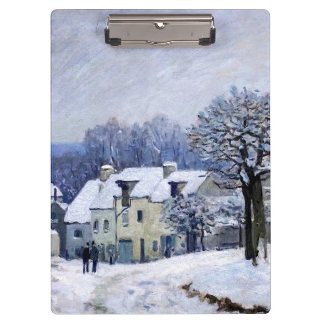 Alfred Sisley - Place Chenil in Marly, Snow Effect Clipboard (Front)
