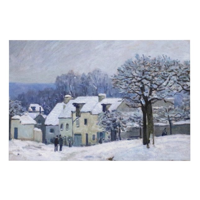 Alfred Sisley - Place Chenil in Marly, Snow Effect Faux Canvas Print (Front)