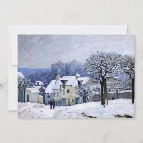 Alfred Sisley _ Place Chenil in Marly Snow Effect Invitation