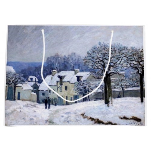 Alfred Sisley _ Place Chenil in Marly Snow Effect Large Gift Bag