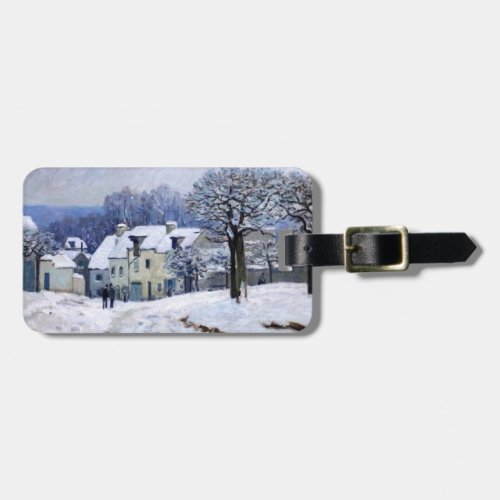 Alfred Sisley _ Place Chenil in Marly Snow Effect Luggage Tag