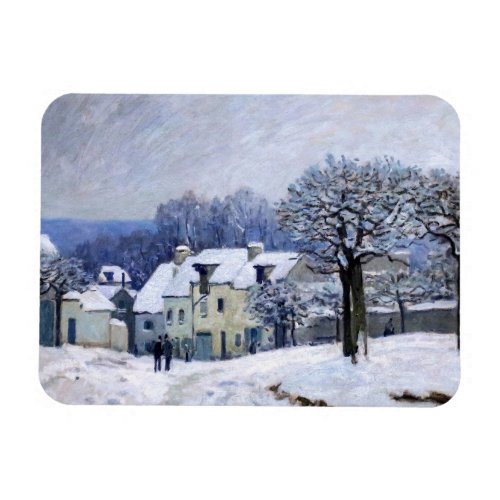 Alfred Sisley _ Place Chenil in Marly Snow Effect Magnet