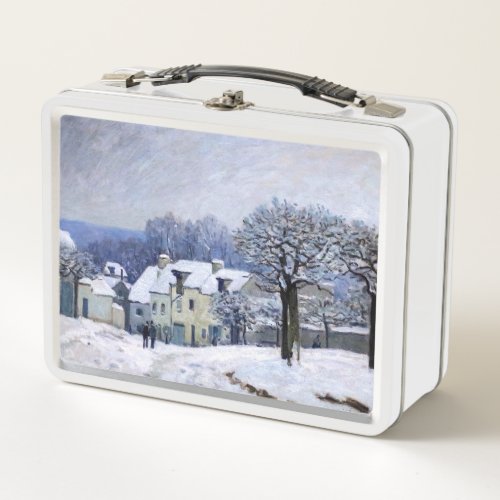 Alfred Sisley _ Place Chenil in Marly Snow Effect Metal Lunch Box