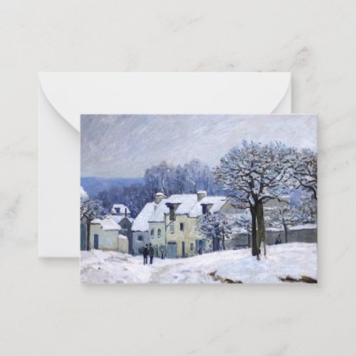 Alfred Sisley _ Place Chenil in Marly Snow Effect Note Card
