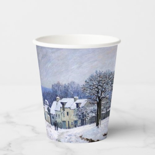 Alfred Sisley _ Place Chenil in Marly Snow Effect Paper Cups