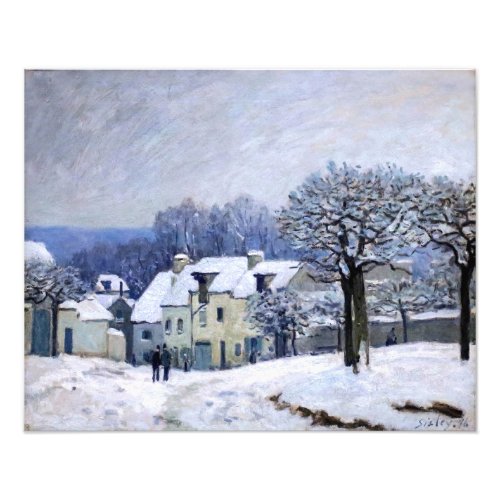 Alfred Sisley _ Place Chenil in Marly Snow Effect Photo Print