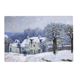 Alfred Sisley - Place Chenil in Marly, Snow Effect Placemat