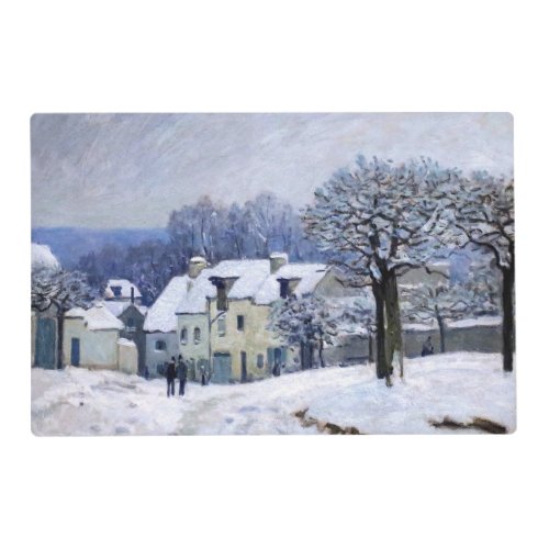 Alfred Sisley _ Place Chenil in Marly Snow Effect Placemat