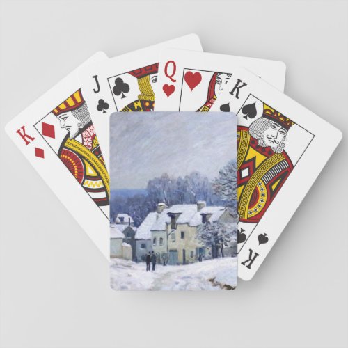 Alfred Sisley _ Place Chenil in Marly Snow Effect Playing Cards