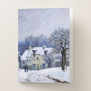 Alfred Sisley - Place Chenil in Marly, Snow Effect Pocket Folder