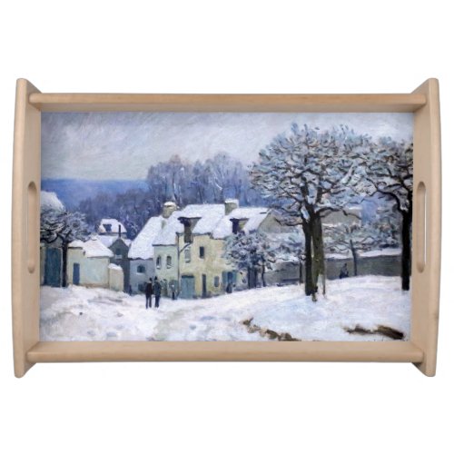 Alfred Sisley _ Place Chenil in Marly Snow Effect Serving Tray