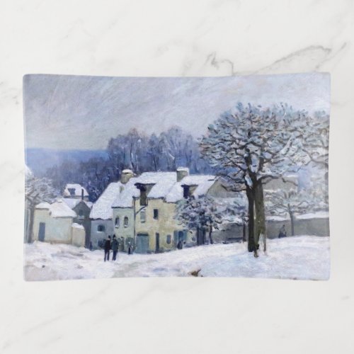 Alfred Sisley _ Place Chenil in Marly Snow Effect Trinket Tray