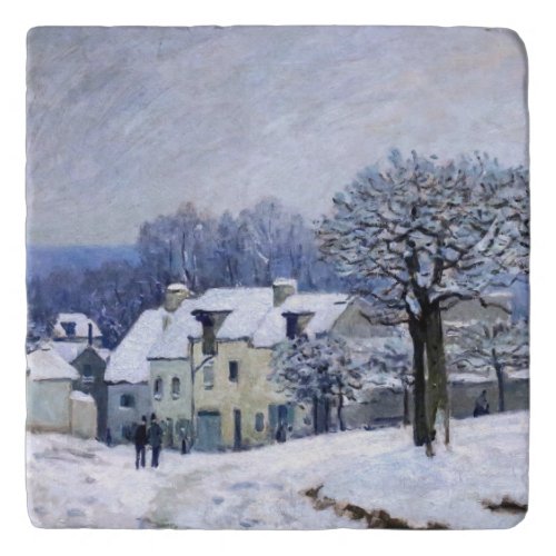 Alfred Sisley _ Place Chenil in Marly Snow Effect Trivet