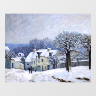 Alfred Sisley - Place Chenil in Marly, Snow Effect Window Cling