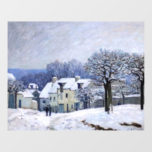 Alfred Sisley _ Place Chenil in Marly Snow Effect Window Cling