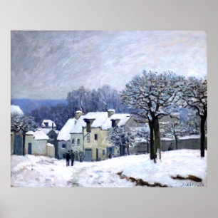 Alfred Sisley Place du Chenil in Marly, snow Poster