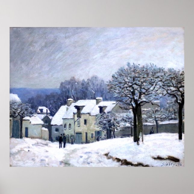 Alfred Sisley Place du Chenil in Marly, snow  Poster (Front)