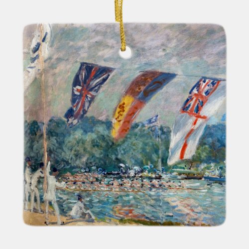 Alfred Sisley _ Regatta at Molesey Ceramic Ornament