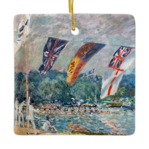 Alfred Sisley - Regatta at Molesey Ceramic Ornament