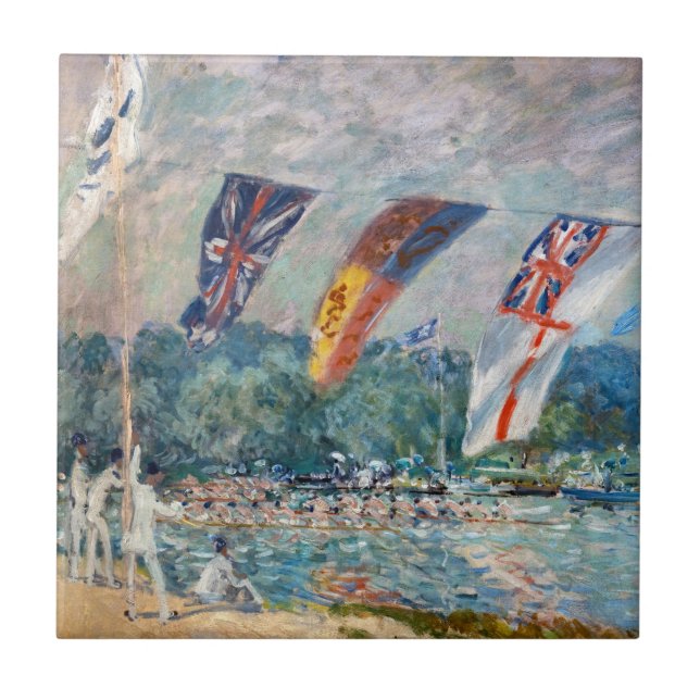Alfred Sisley - Regatta at Molesey Ceramic Tile (Front)