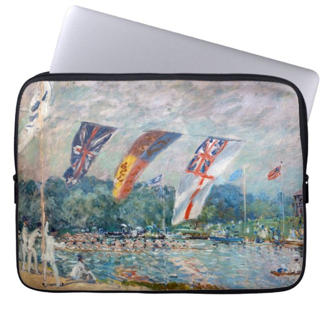 Alfred Sisley - Regatta at Molesey Laptop Sleeve (Front)