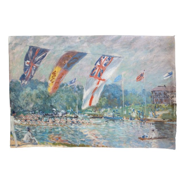 Alfred Sisley - Regatta at Molesey Pillow Case (Front)