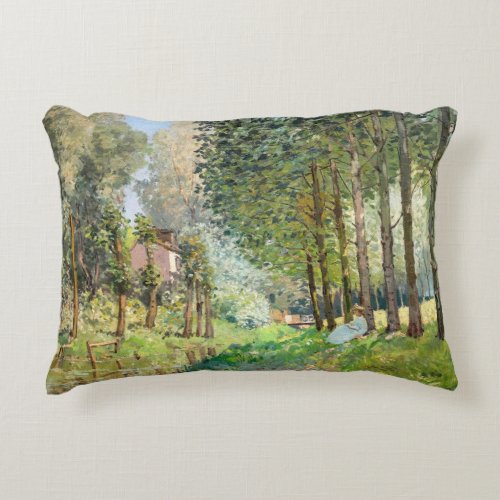 Alfred Sisley _ Rest along the Stream Accent Pillow