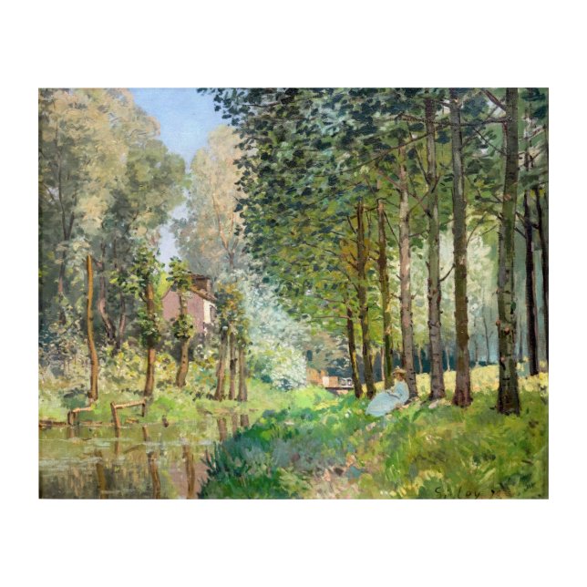 Alfred Sisley - Rest along the Stream Acrylic Print (Front)