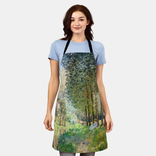 Alfred Sisley - Rest along the Stream Apron (Worn)