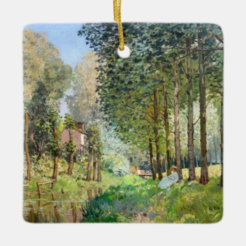 Alfred Sisley _ Rest along the Stream Ceramic Ornament