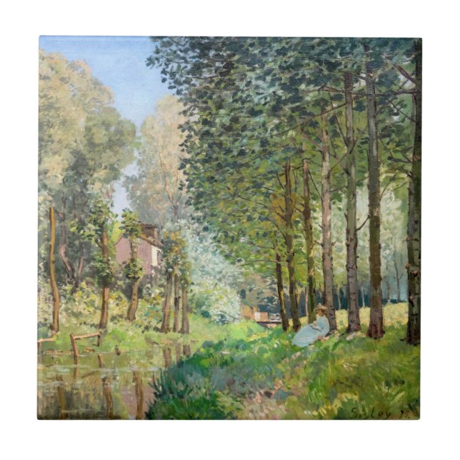 Alfred Sisley - Rest along the Stream Ceramic Tile (Front)