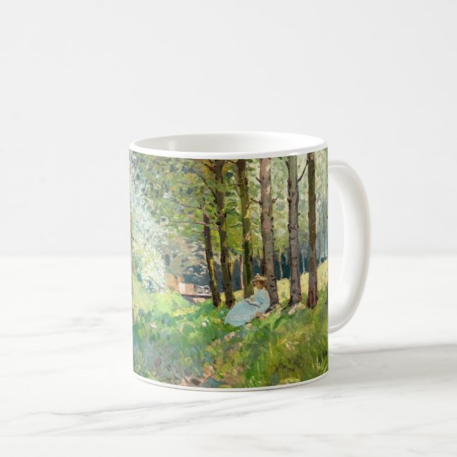 Alfred Sisley - Rest along the Stream Coffee Mug (Front Right)