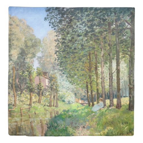 Alfred Sisley _ Rest along the Stream Duvet Cover