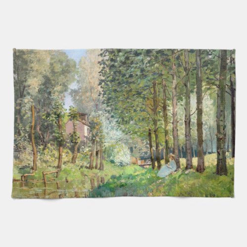 Alfred Sisley _ Rest along the Stream Kitchen Towel