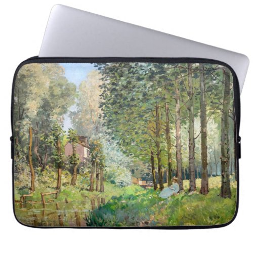 Alfred Sisley _ Rest along the Stream Laptop Sleeve