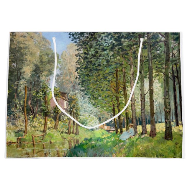 Alfred Sisley - Rest along the Stream Large Gift Bag (Front)