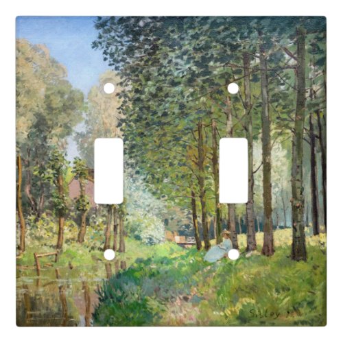 Alfred Sisley _ Rest along the Stream Light Switch Cover