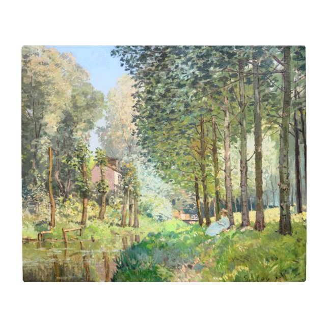 Alfred Sisley - Rest along the Stream Metal Print (Front)