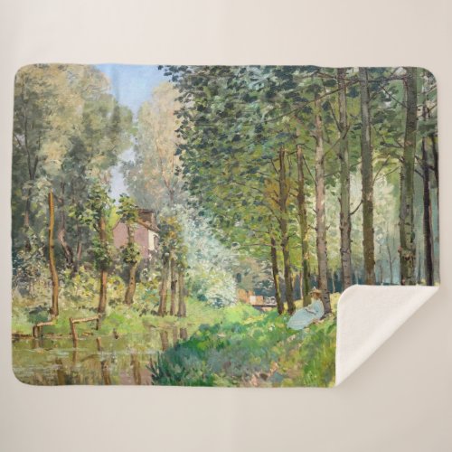 Alfred Sisley _ Rest along the Stream Sherpa Blanket