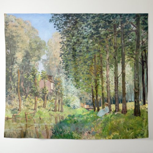 Alfred Sisley _ Rest along the Stream Tapestry